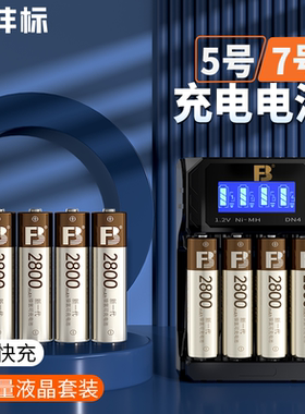 沣标5号7号充电电池大容量1.2v镍氢电池闪光灯玩具话筒typec充电