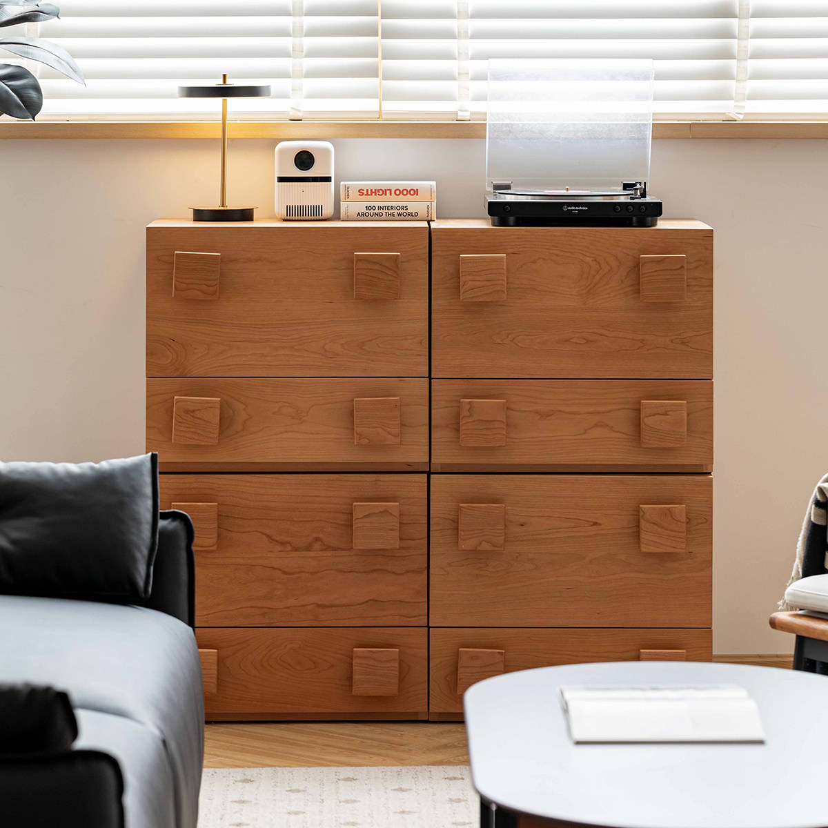 出乎生活云上卡门柜模块组合柜实木日式多功能樱桃木储物斗柜客厅,住宅家具,单个书柜,淘宝优惠券,粉丝福利购,淘宝优惠卷