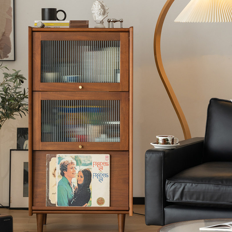出乎生活半岛立柜实木书柜日式客厅中古杂志收纳柜复古储物小边柜,住宅家具,单个书柜,淘宝优惠券,粉丝福利购,淘宝优惠卷