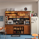 出乎生活密斯餐边柜黄杨木岩板靠墙一体置物柜客厅储物柜咖啡柜