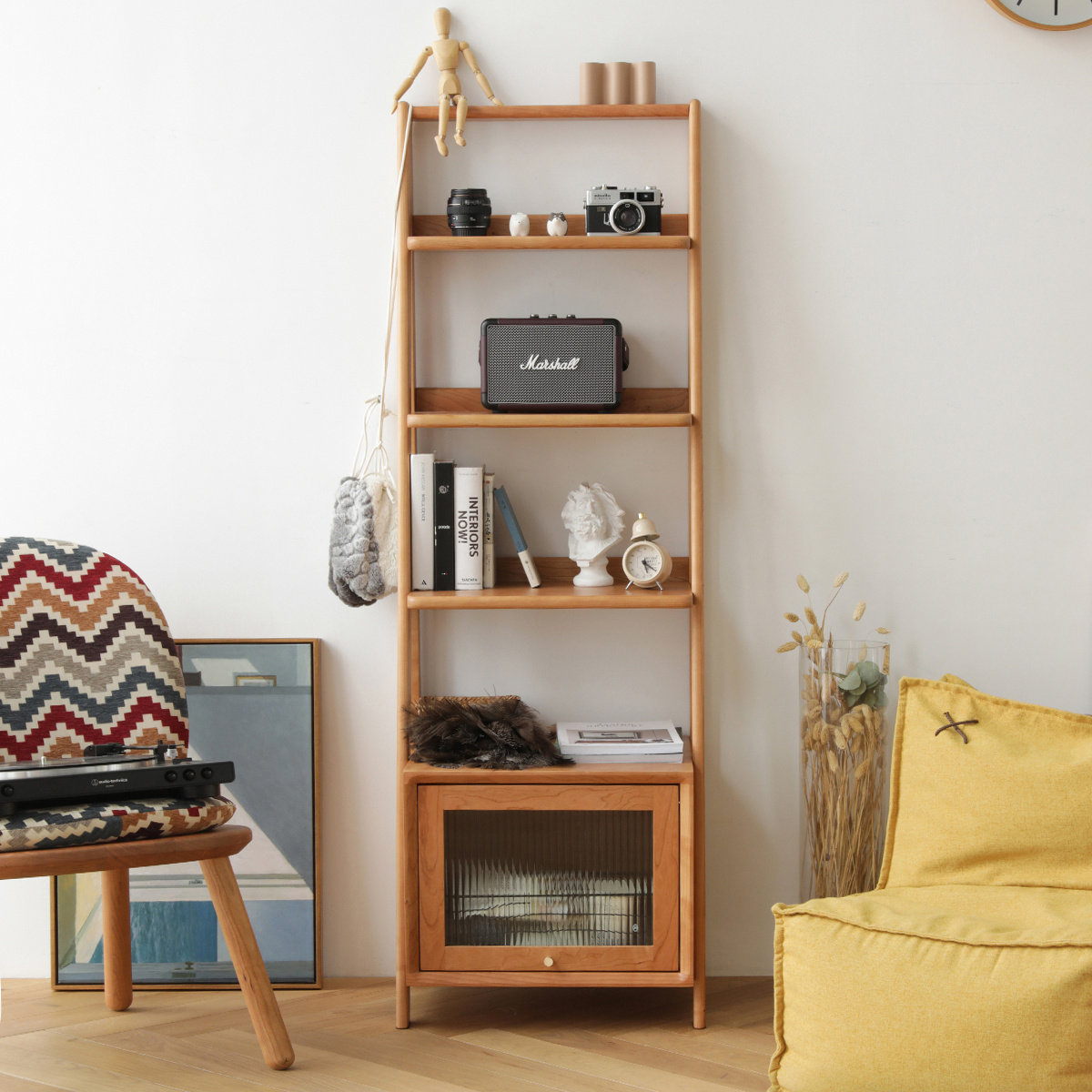 出乎生活电视柜北欧实木书架