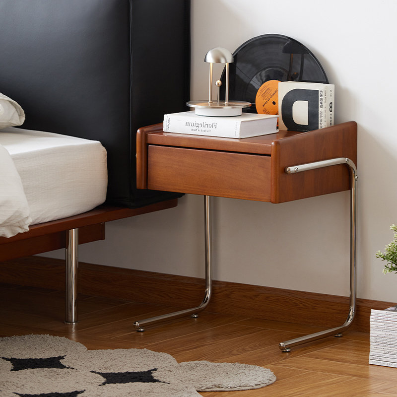 出乎生活悬臂床头柜黄杨木复古卧室床头柜简约悬浮日式床头柜,住宅家具,床头柜,淘宝优惠券,粉丝福利购,淘宝优惠卷