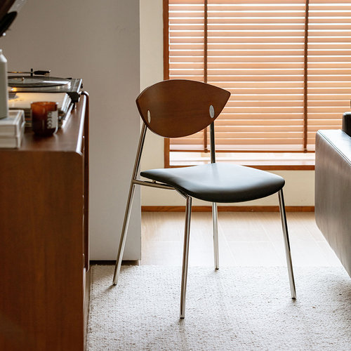 出乎生活北欧复古极简实木餐椅