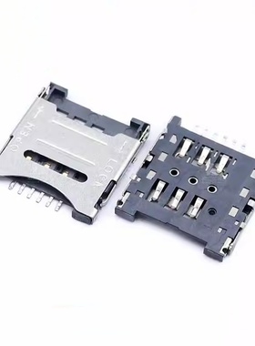 SIM-01A 翻盖式 MicroSIM卡 卡座 6PIN 翻盖，SIM中卡