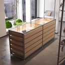 简约文件餐边柜铝型材桦木海洋板多层储物柜设计师展示陈列柜