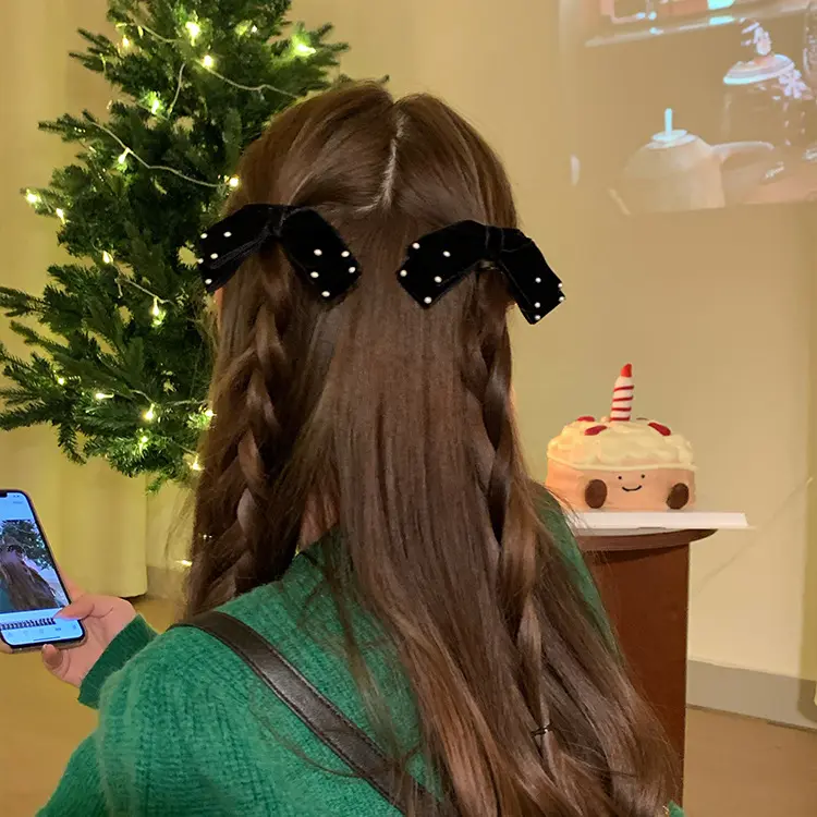 韩系温柔小姐姐~ 黑色结发夹女半扎发后脑勺百搭发卡发饰头饰