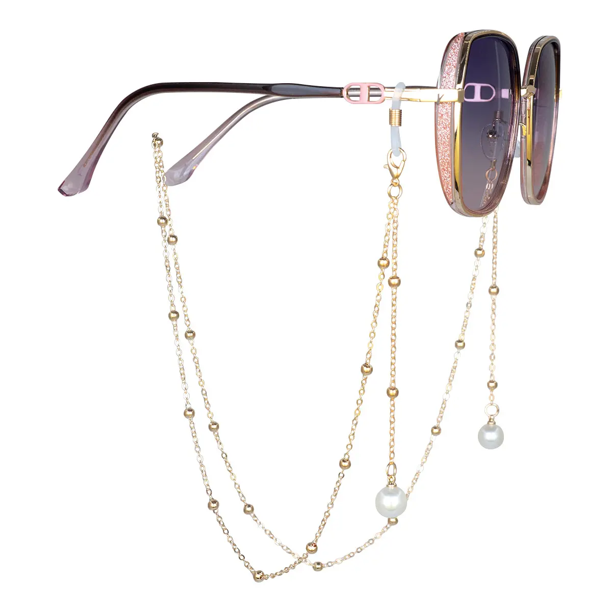 眼镜链珍珠吊坠金属链条太阳镜女挂脖老花镜绳挂绳洛丽塔眼镜挂链