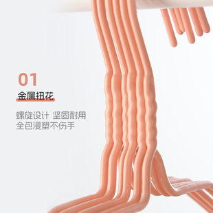 家用衣撑加粗衣架子成人防滑晾挂钩浸塑痕衣架宿舍学生专用衣挂