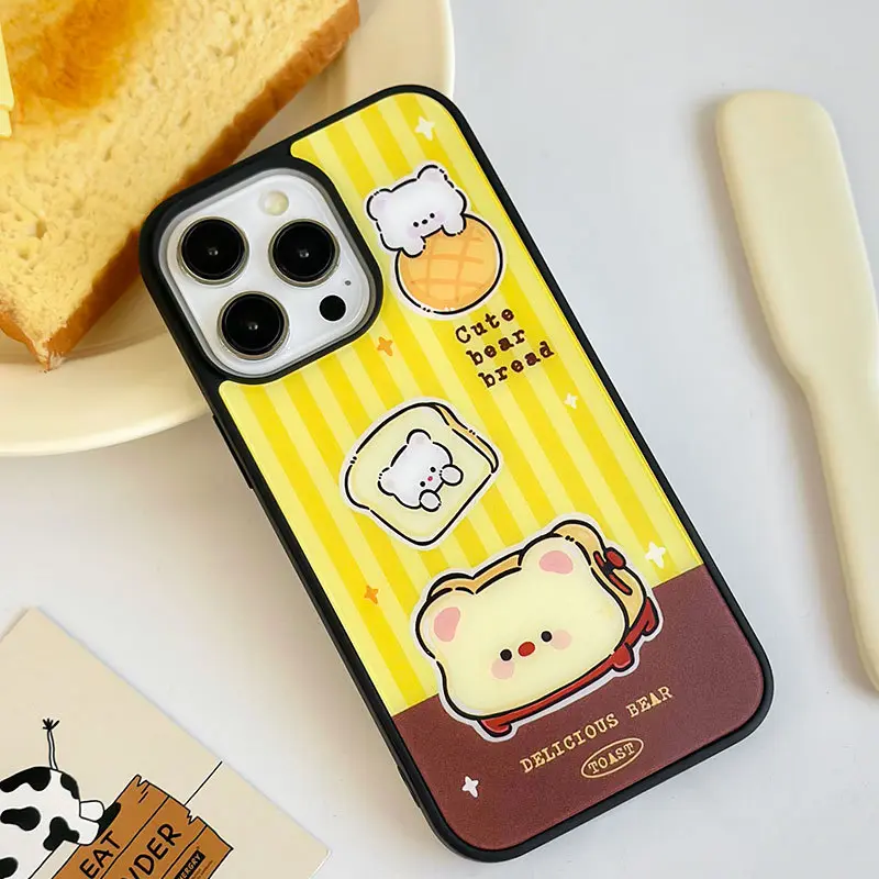 知泰1315磨砂黑框壳适用iphone16pro卡通14promax