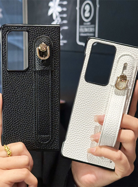 适用三星Fold6手机壳折叠屏Fold5腕带4/3商务GalaxyFold2支架W25荔枝纹小众便携W24/23典藏版男女时尚防摔