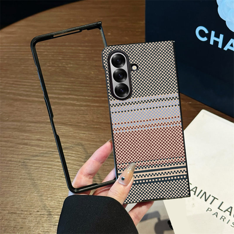 坎宁安适用于三星Galaxy ZFold5手机壳Fold7凯夫拉纹4/3折叠商务Fold6碳纤维手感小众W25保护套W24/23典藏版