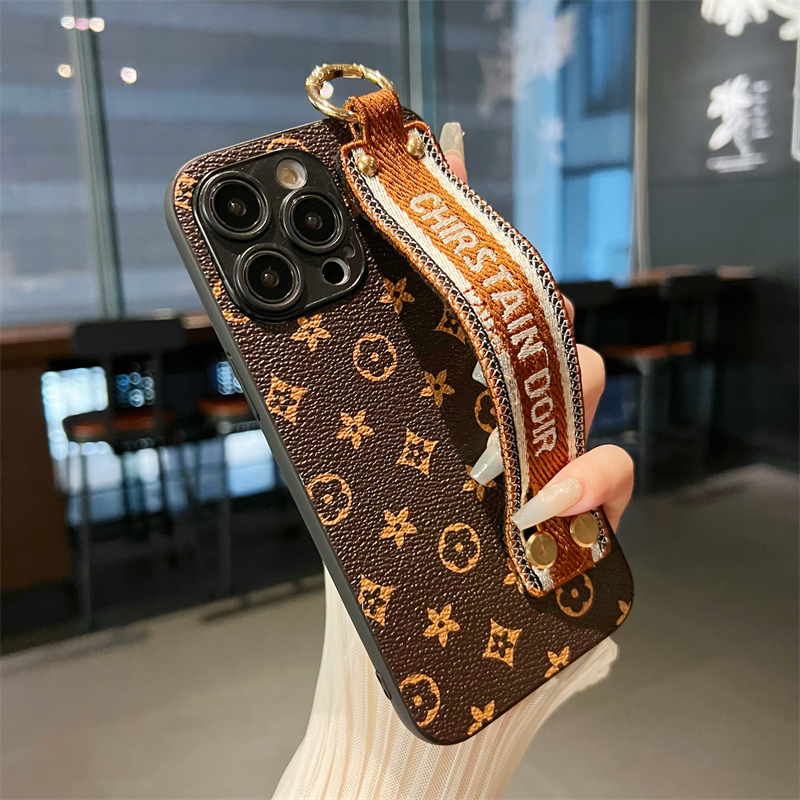 适用iPhone16手机壳苹果15promax手腕带14plus支架13斜跨绳12插卡套11新款xs手机壳配件腕带时尚小众高级感潮