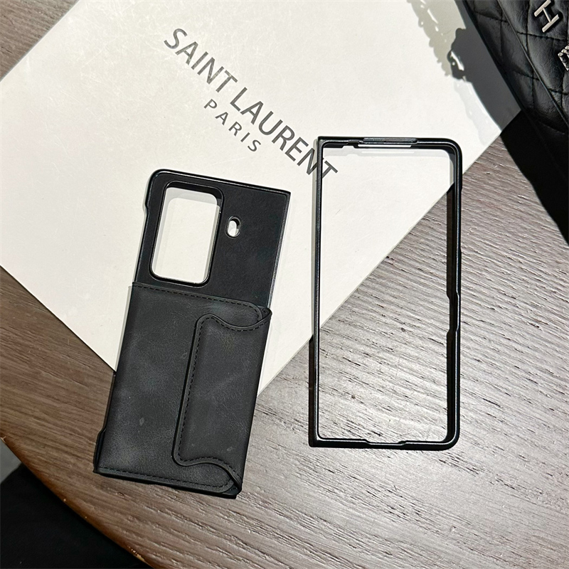 适用三星Fold6手机壳折叠屏Fold5商务fold4插卡套GalaxyFold7支架W25羊巴皮小众fold3便携W24/23典藏版复古潮