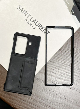 适用三星Fold6手机壳折叠屏Fold5商务fold4插卡套GalaxyFold7支架W25羊巴皮小众fold3便携W24/23典藏版复古潮