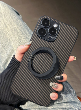 坎宁安适用于三星S25Ultra手机壳S24凯夫拉S23+旋转支架S21FE碳纤维A55懒人a34商务A60s便携a25简约a35保护套