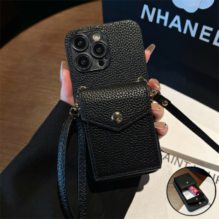 适用oppoR17手机壳15梦境版 oppo手机套r9p化妆镜子防摔创意 零钱包r11斜跨绳r9s化妆镜11plus插卡套r15x新款