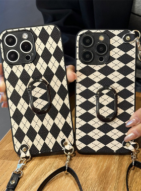 坎宁安适用于荣耀X9B手机壳X8C旋转支架X9CSmart斜跨绳X7A皮X7B菱格X5BPlus便携X7C背带X9a小众x8c时尚高级感