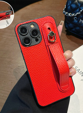 适用oppo Reno14手机壳reno14pro腕带9se折叠支架6i/5z商务男女4荔枝纹2ace复古3se+小众12PRO高级感10倍变焦