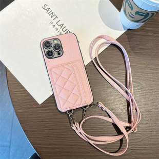 坎宁安适用于三星A42手机壳A34多槽卡套A32小香风A30S斜跨绳A35背带A20E新款 高级感潮 A25小众A21S皮质A23时尚