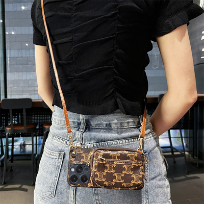 适用OPPO Reno14Pro手机壳13se零钱包Reno12背带10pro钥匙包9/8斜挎13pro精孔挂绳reno14可插卡11F防摔创意