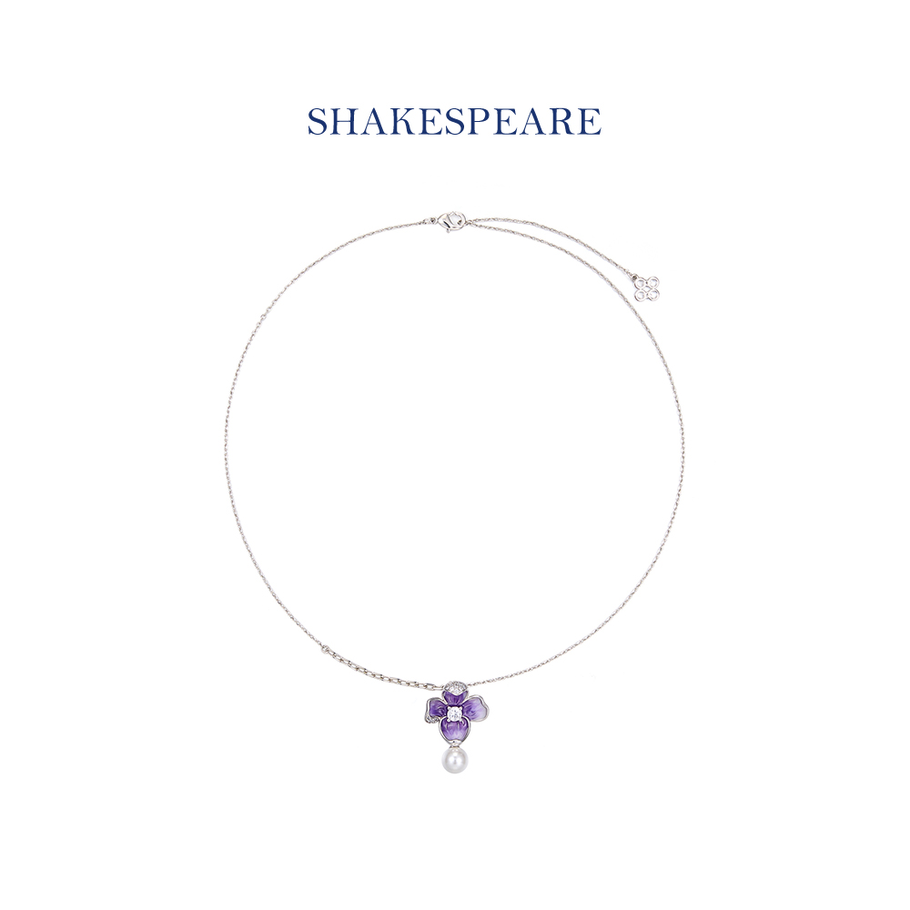 S925银三色堇项链SSZXL002101