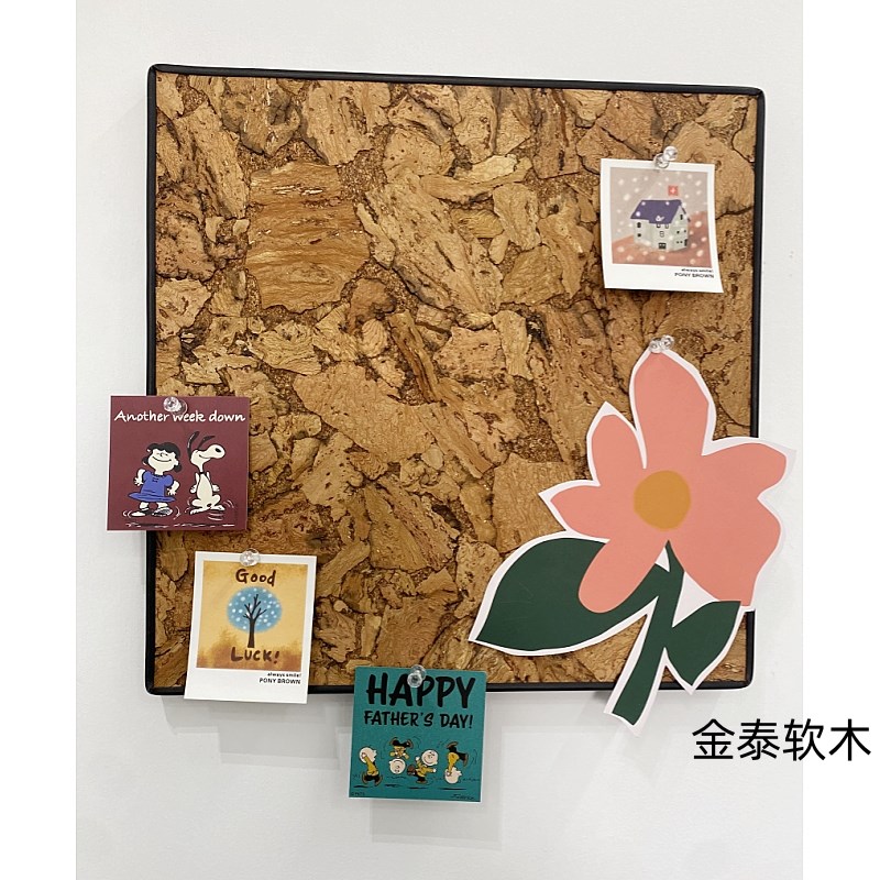 免钉边框软木板软木照片墙板文化墙留言板电表箱遮挡软木展示墙板