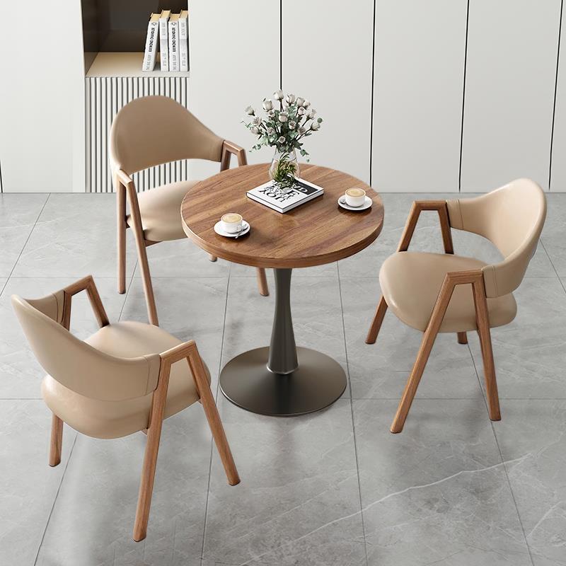 洽谈桌椅组合阳台小茶桌奶茶店办公室休闲圆桌子休息区接待会客桌
