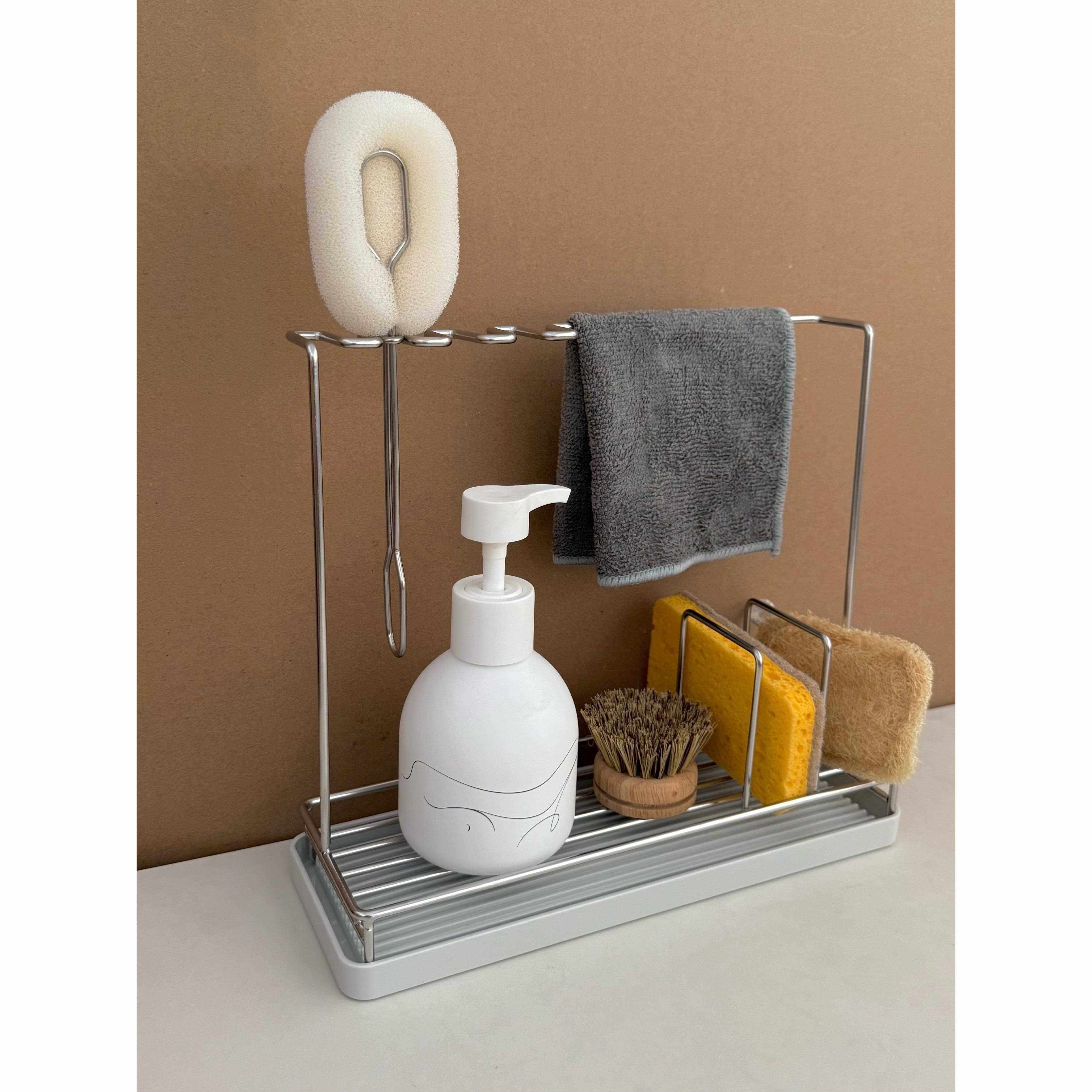 一诺厨房304不锈钢厨房台面抹布架水槽边海绵沥水架多功能挂架,厨房/烹饪用具,抹布架/厨房清洁收纳架,淘宝优惠券,粉丝福利购,淘宝优惠卷