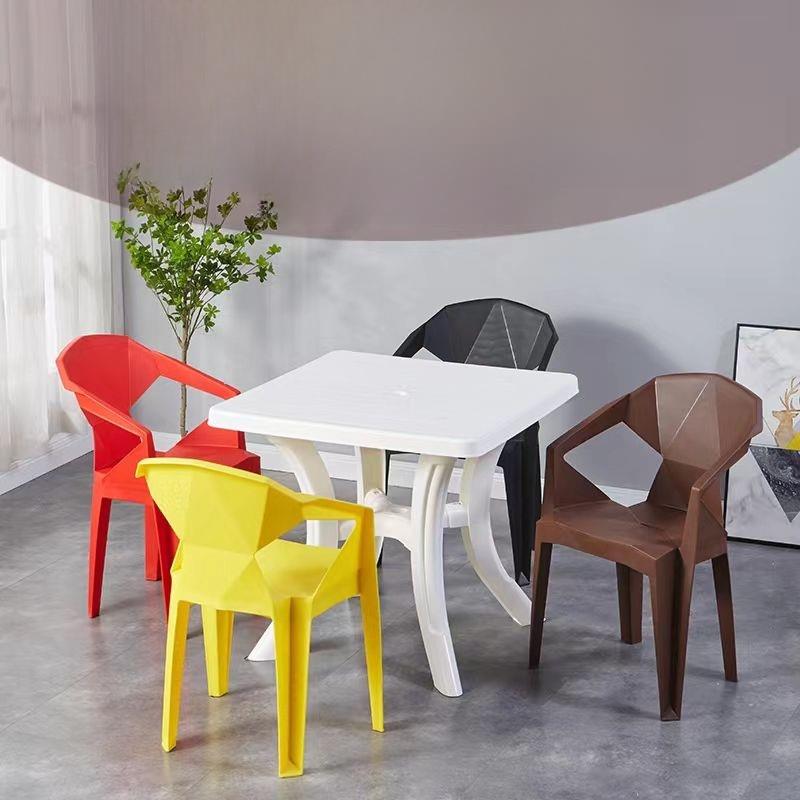 加厚塑料餐桌椅餐桌桌椅组合沙滩圆桌方桌户外烧烤夜市大排档桌子