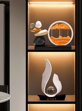 时来运转流沙画摆件客厅电视柜酒柜玄关轻奢O高档高级装饰品办公