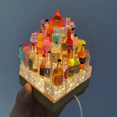 diy迷你小酒瓶城堡小夜r灯 摆件手工装饰灯送男友礼物生日毕业礼