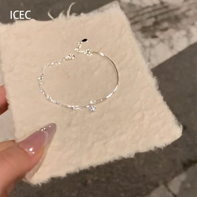 S925纯银星星半镯手链女图片
