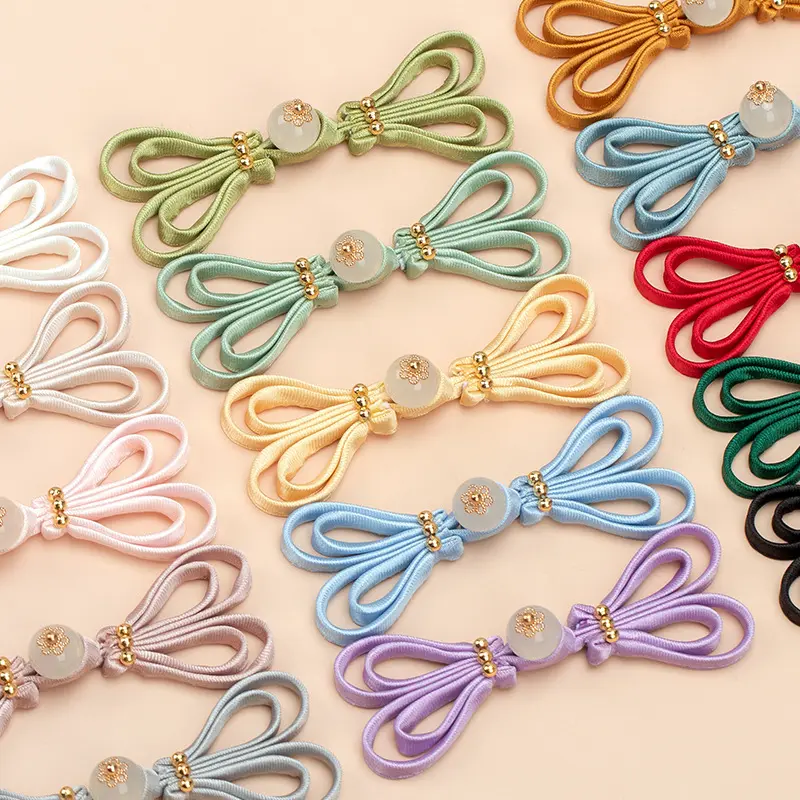 恒美合旗袍盘扣扣子玉石金珠扣复古汉服手工编织装饰纽扣