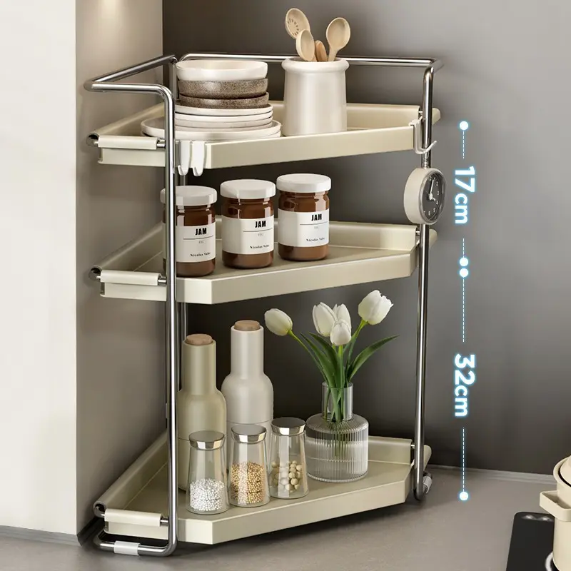 ins风免打孔置物架转角置物架台面壁挂架刀筷筒收纳架