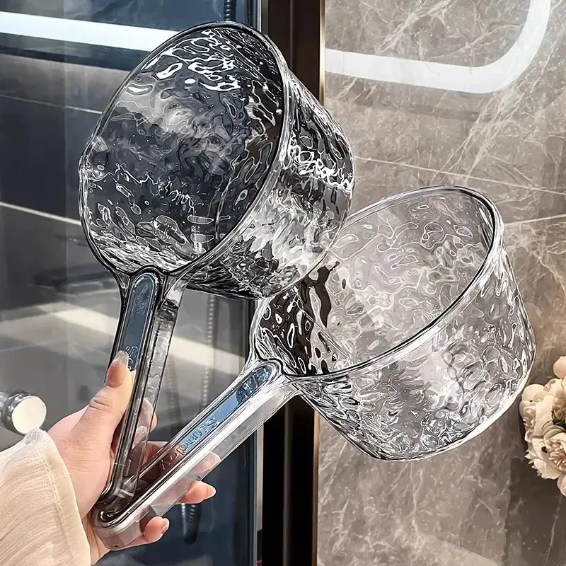 水瓢水勺家用厨房塑料加厚舀水瓢水浇花冲厕所加深透明长柄舀子