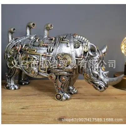 独立站款朋克狗龟狼蜗牛大象树脂工艺品桌面橱窗装饰摆件