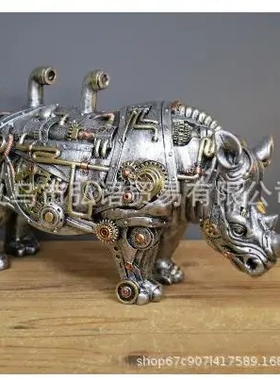 独立站款朋克狗龟狼蜗牛大象树脂工艺品桌面橱窗装饰摆件