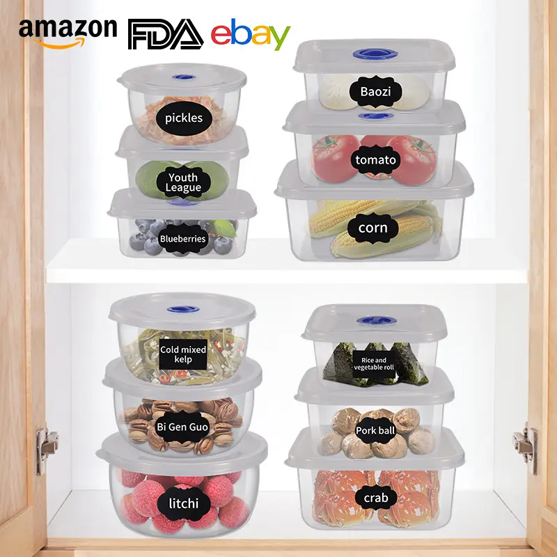 货源 pp塑料透明保鲜盒冰箱食品收纳盒多规格食物收纳保鲜盒