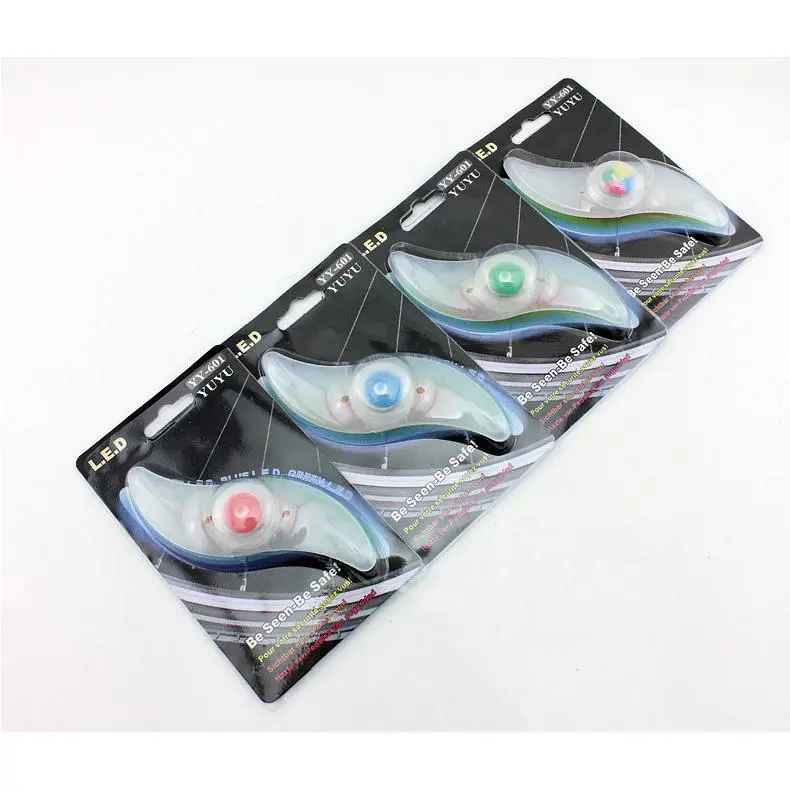 自行车辐条灯 山地车柳叶钢丝灯 七彩硅胶灯骑行装备配件