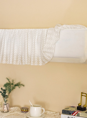 白色蕾丝空调防尘罩涤纶弹力空调罩挂机全包室内挂式罩子一件