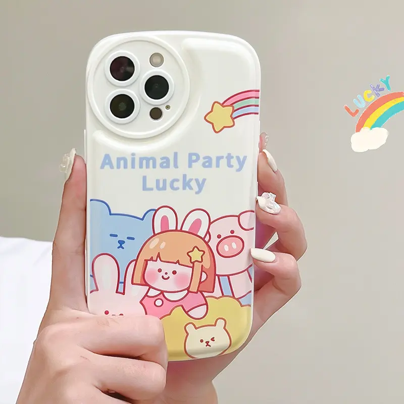 卡通适用15promax日韩14气垫壳13pro12/11保护套