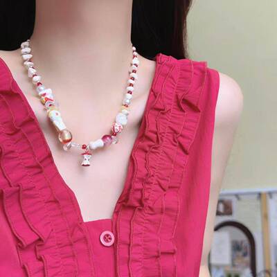 玻级璃小陶瓷石头串珠手链HB4427-H众小清串新百搭手时尚个性感手