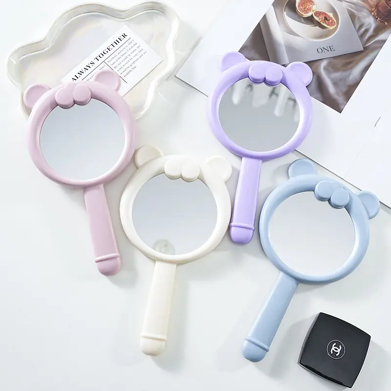 可爱手持化妆镜随身女生手柄梳妆小镜子logo工厂