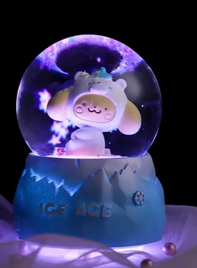 创意发光水晶球树脂摆件日漫公仔发亮玻璃球精品店礼品