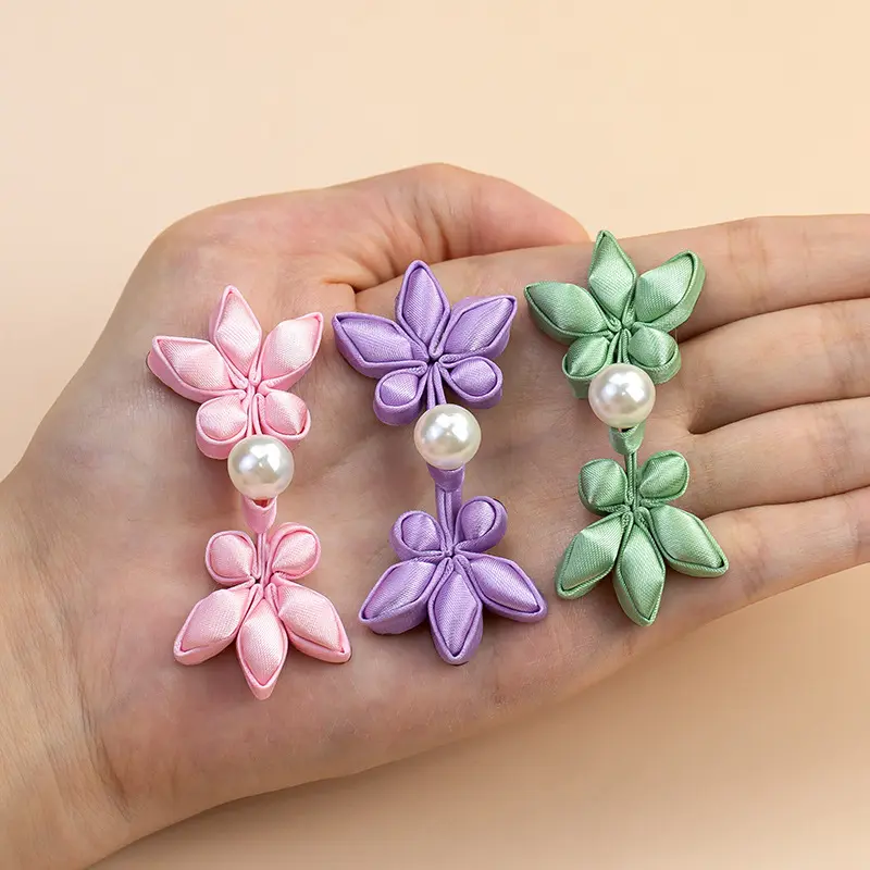 恒美合旗袍盘扣扣子高亮珍珠手工纽扣国潮朱砂梅汉服装饰