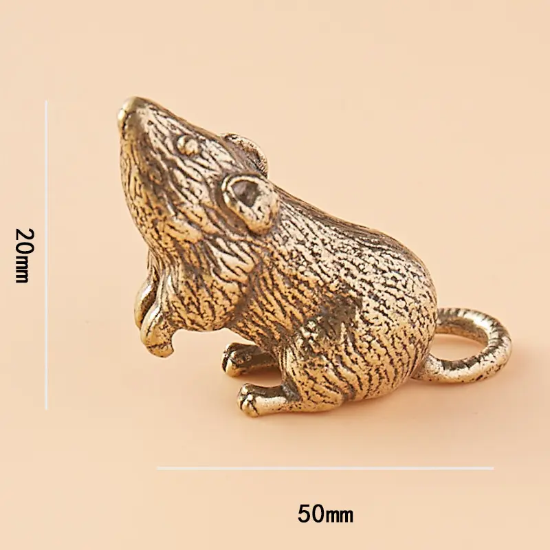 实心纯铜望天鼠黄铜老鼠手把玩件挂件仿古铸造微桌面装饰茶宠摆件