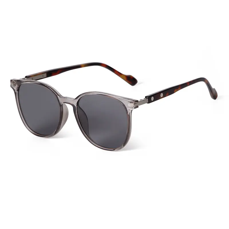 新款大框欧美时尚米钉圆形太阳眼镜女墨镜高级感豹纹眼镜防紫外线