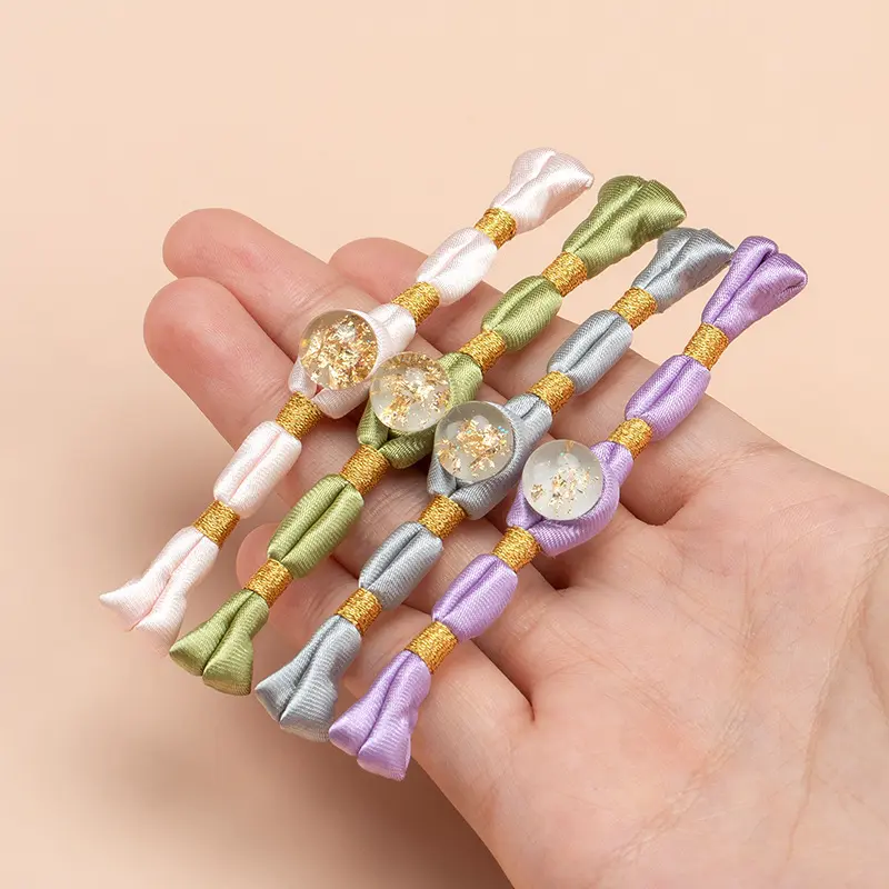 恒美合旗袍盘扣扣子复古金箔珠绕金线长尾一字扣民族风服饰纽扣