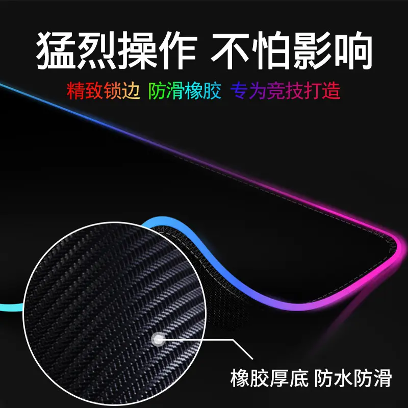 瑞克和莫蒂发光鼠标垫卡通动漫加厚超大号r电竞游戏桌垫led