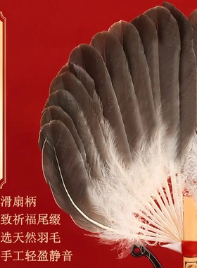 羽毛扇子夏天鹅毛扇中孔明羽毛扇老式宝宝白色诸葛亮扇子